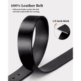 thumbnail image 4 of Punplita Men's Black Genuine Leather Belt with Retro Silver Buckle, 4 of 6