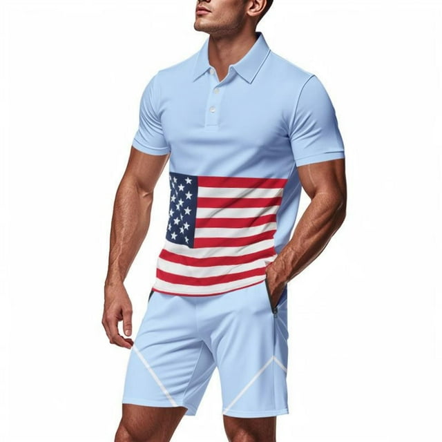 Eres Más Que una Camisa de Puntuación de Prueba Color Bloqueado Turndown Collar de Bolsillo Y Elástico de la Cintura Shorts Set, Vestido de Verano Casual de Poliéster
