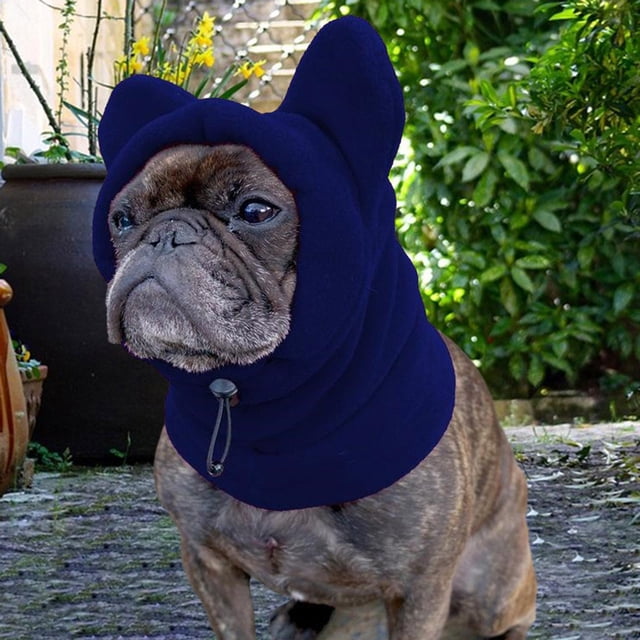 Gorro de invierno para mascotas Yinane con orejeras capucha ajustable para perros pequeños Azul oscuro