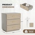 thumbnail image 2 of MOONMISS Modern 3-Drawer Nightstand Set of 2,Bedside Table with Sturdy Base & Gold Handles for Bedroom,Living Room,Light Oak, 2 of 7