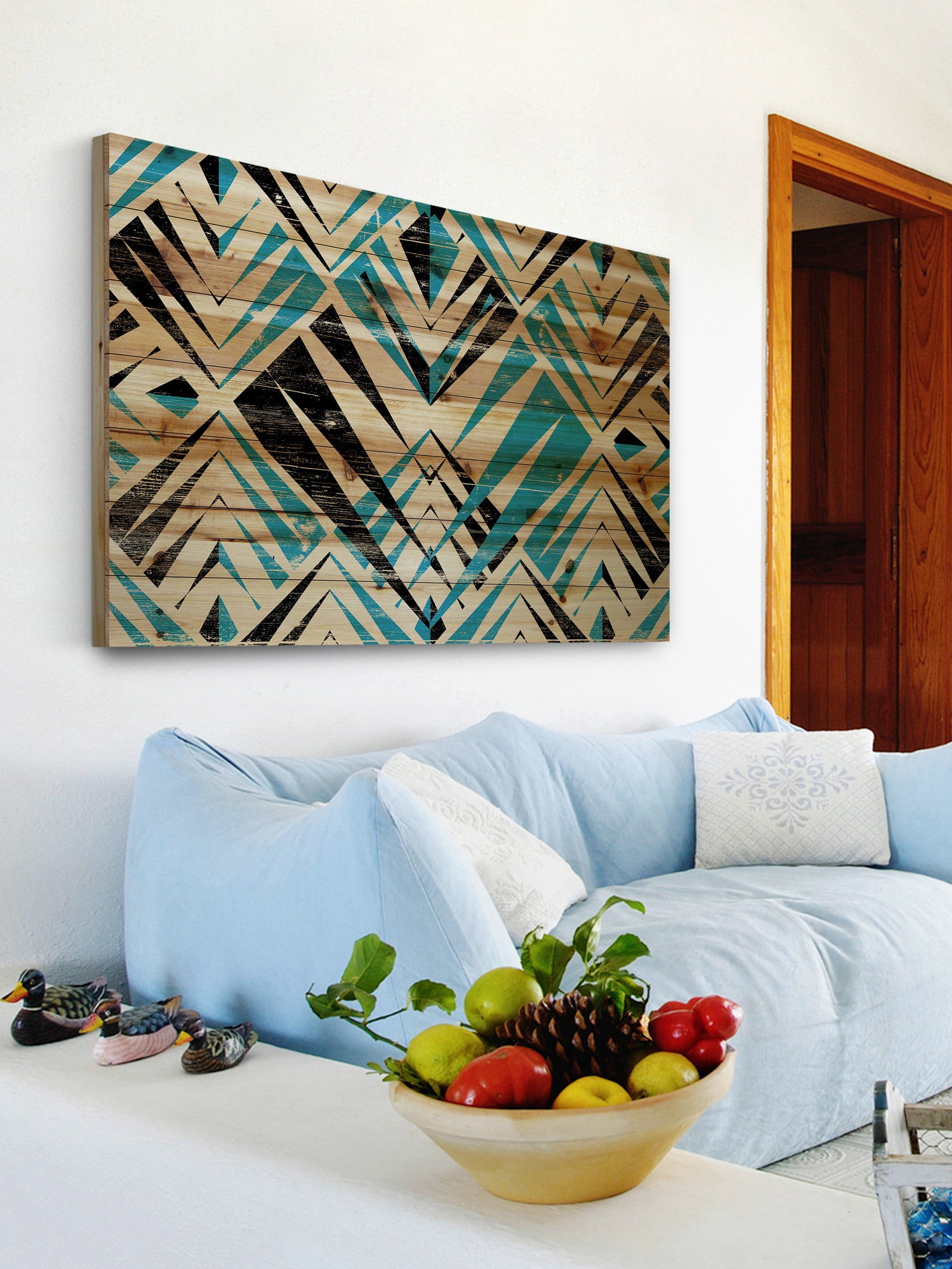 "Visions of Teeth" Painting Print on Natural Pine Wood