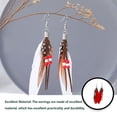 thumbnail image 3 of Minnieouse Pendientes de plumas para mujer, adorno de gota de oreja larga con estilo para mujer, colgante de penacho, decoración colgante, pendiente Ropa, zapatos y accesorios Miscelánea Rojo Minnieouse AP010301-06, 3 of 6