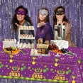 thumbnail image 4 of sruoe Tablecloth, 54 X 108in Carnival Mask Tablecloth, Waterproof Machine Washable Foldable Purple Rectangle Tablecloths, Table Cloth for Dining, Home, Party Decor, Plastic, 4 of 6