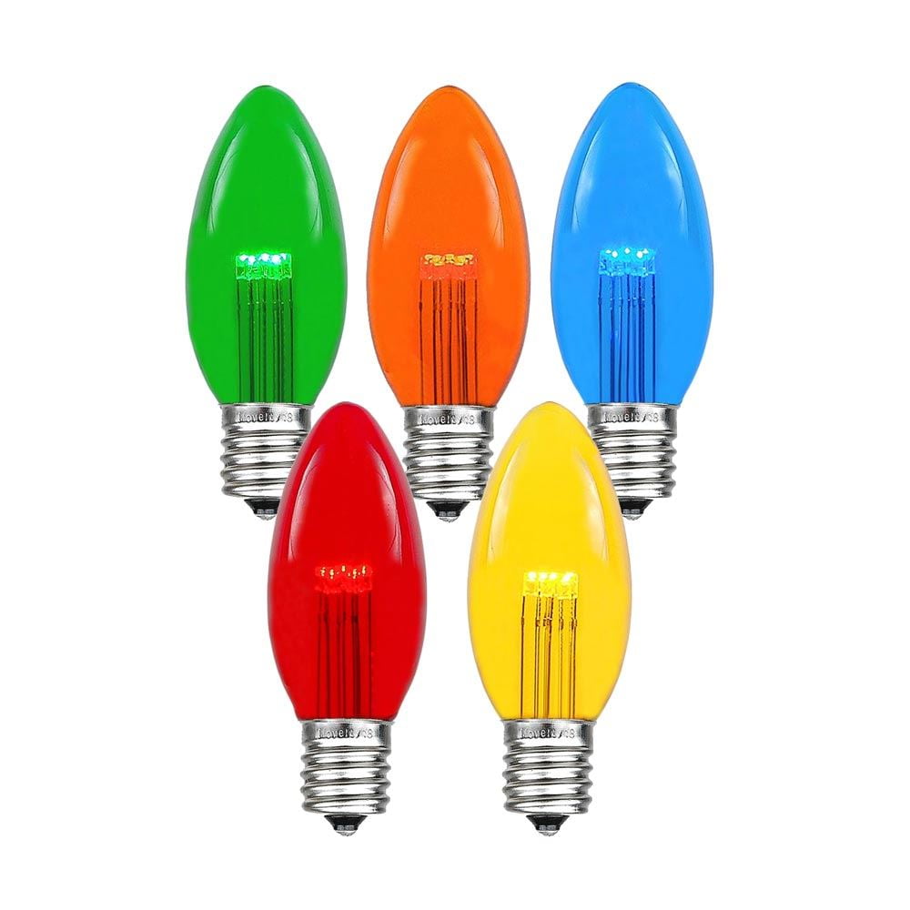 25 Red Light Bulbs C-9 Vintage G50 Patio Lights Red 7 watt 130-Volt E17 