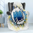 thumbnail image 4 of Mia Soft Flannel Fleece Throw Blanket, Widespread Feminine Name in the United States with Comic Book Style Graphic Elements, Cozy Plush for Indoor and Outdoor Use, 70" x 90", Multicolor, by Ambesonne, 4 of 5
