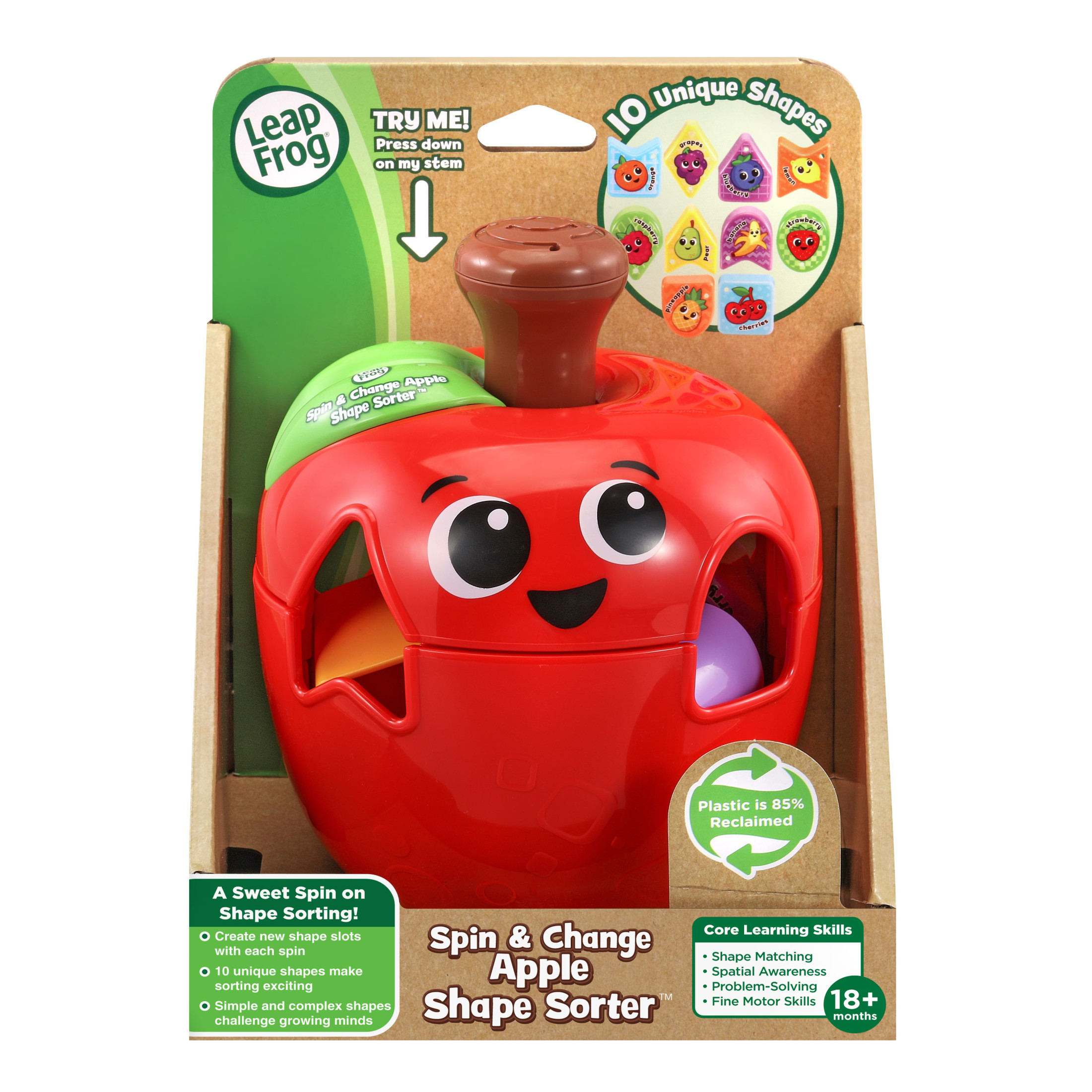 LeapFrog Spin & Change Apple Shape Sorter Toy photo 8