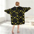 thumbnail image 2 of Softballs and Text Black Pattern Flannel Blanket Hoodies for Teens ,Teens Oversize Sherpa Wearable Hooded Blanket Sweatshirt with Super Pockets, 2 of 6
