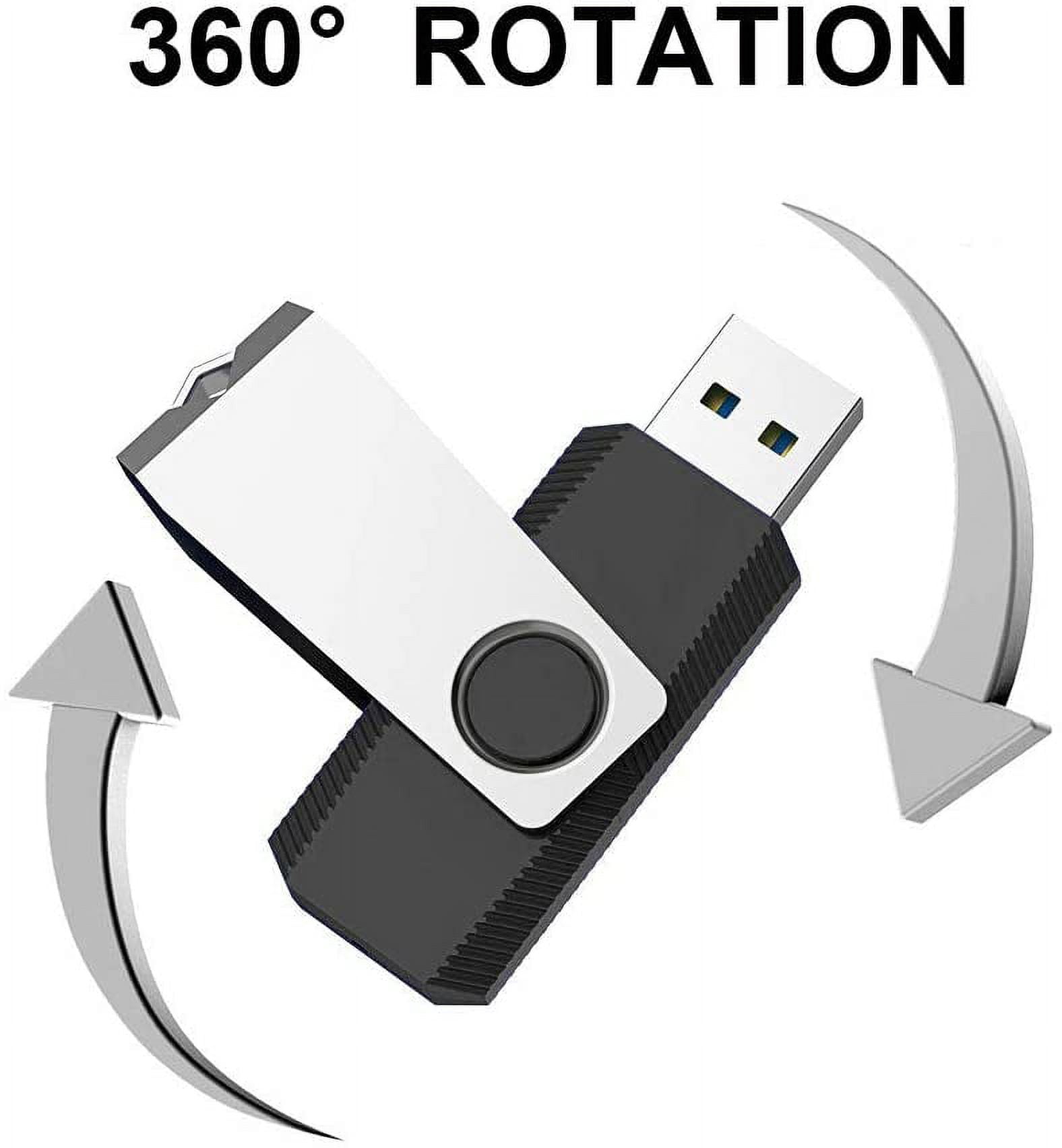 20 Pack 128MB Bulk USB 2.0 Flash Drives Swivel Memory Stick Thumb Drives Pen Drive Jump Drives (20pcs, 128MB, Black)