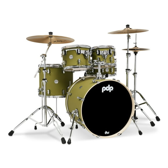 PDP Concept Series 5-Piece Maple Drum Shell Pack - Satin Olive - 10/12/1614/22
