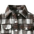 thumbnail image 4 of Ulanda Kids Little Boys Girls Baby Long Sleeve Button Down Red Plaid Flannel Shirt Plaid Girl Boy (Grey, 10-11 Years), 4 of 4