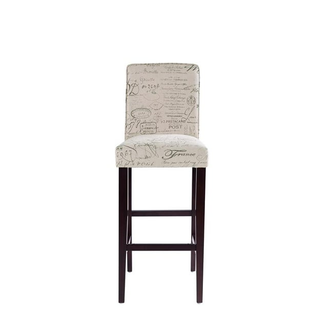 Home Fare Tabouret de Bar Rembourré 30" en Écriture Parisienne