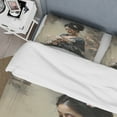 thumbnail image 4 of Designart "Asian Art Geishas beauty III" Asian Bedding Covert Set - Asian Art Coral People Bed Set With 2 Shams, 4 of 6