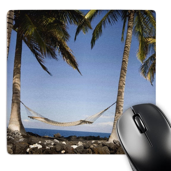 3dRose, Hawaii, Kona Village, Hammock Between Two Palm Trees - US12 RCA0009 - Rob Casey, MousePad