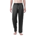 thumbnail image 2 of cllios Men's Silk Satin Pajama Pants Soft Long Sleep Bottoms Pj Lounge Pant with Pockets, 2 of 7