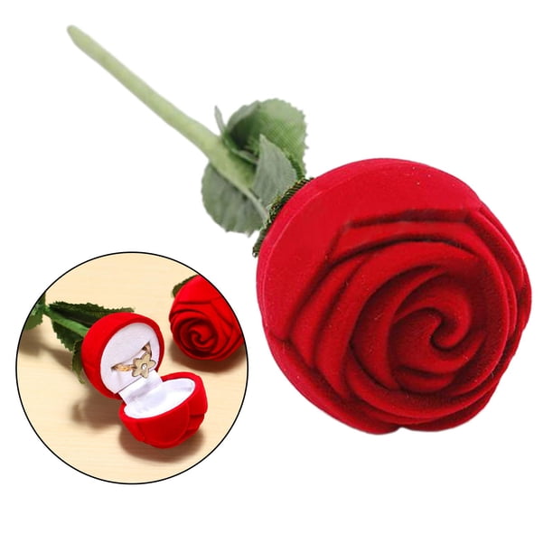 1 Uds caja de de rosas aniversarios bodas cumpleaños propuesta Valentín de caja de joyería romántico Hugo Cajas de anillos