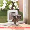 thumbnail image 4 of Puerta para mascotas para gatos y perros, adaptador de solapa para gatos, resistente al agua, con cerradura giratoria de 4 direcciones para gatos, perros pequeños, color blanco, 4 of 5