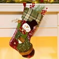 thumbnail image 5 of Christmas Stockings, 18.5" Classic Farmhouse Large Christmas Stockings with 3D Santa, Snowman, Reindeer, Polar Bear for Family Holiday Party Christmas Decorations (Grey and Burgundy), 5 of 5