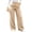 Khaki, variant on Costeam Women High Waisted Wide Leg Dress Pants Double Button Closure Front Seam Side Pockets Tailored Palazzo Trousers Solid Color Stretchy Soft Comfortable Flowy Slacks Relaxed Fit Bottoms