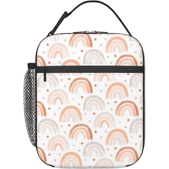 Rainbow Cloud Abstract Boho Insulated Lunch Bag, Lunch Box for Office Travel, Lunch Bag for Men and Women