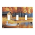 thumbnail image 2 of 2 Gang Light Switch Cover Plate Ducks in Boat on River Wall Plate Decorate Electrical Outlet Cover Plates 4.56”x4.48”, 2 of 8