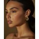thumbnail image 2 of Pendientes SNGIA Chunky Gold Hoop con circonita cúbica para mujer, 2 of 6