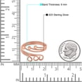 thumbnail image 4 of 8mm Triple Band Toe Ring 925 Sterling Silver Thin Adjustable Stylish Rings For Women, 4 of 5