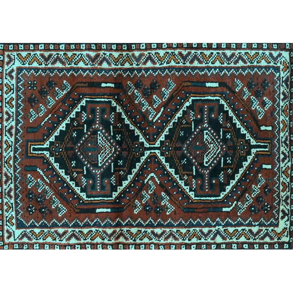 Ahgly Company Indoor Rectangle Persian Light Blue Traditional Area Rugs, 7' x 10'