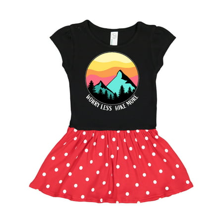 

Inktastic Worry Less Hike More Mountains at Sunset Gift Toddler Girl Dress