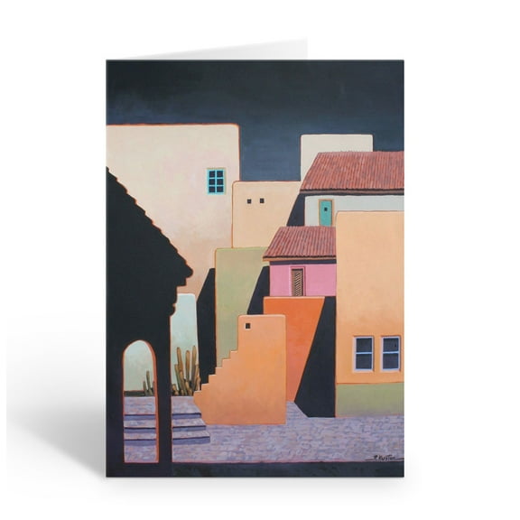 Colorful Mexican Themed Patio Blank Note Card - 10 Note Cards with Envelopes - 1