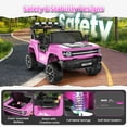 thumbnail image 5 of Funcid 24 Volt Ride on Toys, 2WD/4WD Switchable 800W 2-Seater Ride on Truck, 7AH Battery Powered Ride on Cars with Remote Control, Electric Car for Kids w/ Bluetooth, Music, Spring Suspension, Pink, 5 of 16