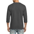 thumbnail image 2 of Fnooota Mens T-Shirts with Pockets, Classic Fall Casual Crew Neck 3/4 Sleeve Tops Mens Tees Dark Gray Size S-3XL, 2 of 5
