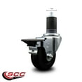 thumbnail image 2 of 3-1/2 Inch Phenolic Swivel 1-5/8 Inch Expanding Stem Caster with Brake SCC, 2 of 2