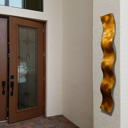 Metal Modern Abstract Decor - Statements2000 3D Metal Wall Art Accent Abstract Modern Decor by Jon Allen, Copper Wave
