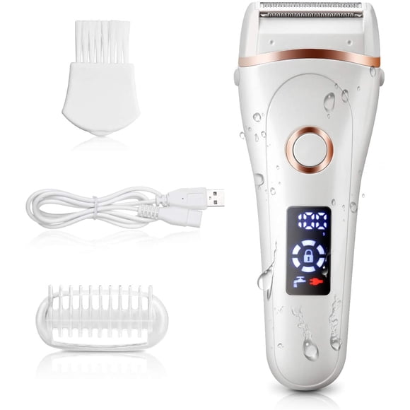 Rasoir Électrique pour Femmes, Rasoir Électrique pour Femme Humide et Sec Rechargeable Sans Fil Indolore, Épilateur pour le Corps pour les Jambes, les Aisselles et Tondeuse Bikini pour Femmes avec Affichage de la Durée de Batterie à DEL