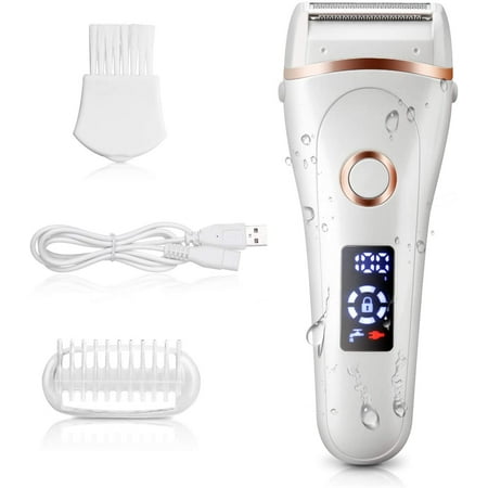 Xelparuc Electric Razor for Women,Wet & Dry Rechargeable Cordless Painless Lady Electric Shaver Body Hair Remover for Legs Underarms and Bikini Trimmer for Women with LED Battery Life Display