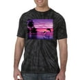 thumbnail image 2 of Wild Bobby, Majestic Dolphins Jumping During Sunset, Animal Lover, Tie-Dye Tees, Spiral Black, Small, 2 of 3