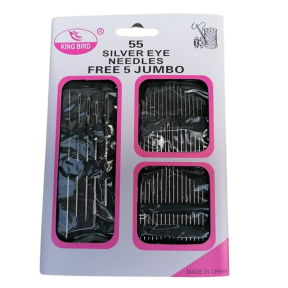 King Bird Assortment Eye Needles 55 Pcs  FREE 5 Jumbo