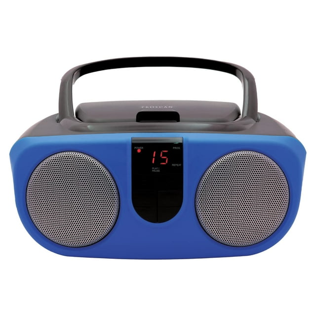 Proscan PRCD243M-BLUE Caja portátil de CD portátil de 2,4 vatios RMS con radio AM/FM (azul)