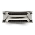 thumbnail image 4 of Edward Mirell Stainless Steel and Black Ti Cable Edge Polished Concave 10mm Band, 4 of 8