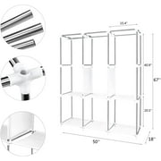 Portable Closet Storage Organizer Clothes Wardrobe Shoe Clothing Rack Shelf Dustproof Non-woven Fabric, Quick and Easy to Assemble