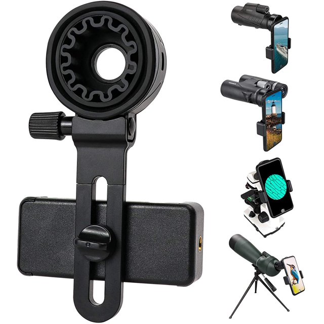 Prismáticos compatibles con soporte universal para teléfono móvil, monocular, microscopio.