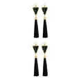 thumbnail image 2 of Sonducket 1 par de pendientes para mujer, pendientes largos con borlas, colgante geométrico para niña, pendientes bohemios con diamantes de negro 2piezas, 2 of 6