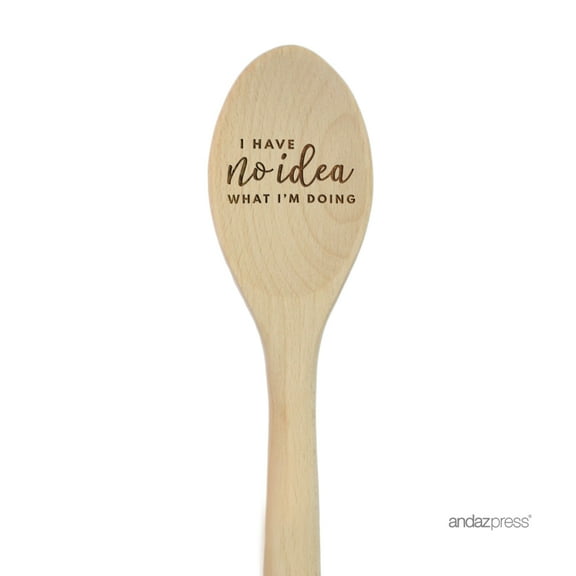 Koyal Wholesale 12-inch Laser Engraved Wooden Mixing Spoon, I Have No Idea What I'm Doing, 1-Piece