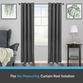 thumbnail image 2 of Kenney Fast Fit No Measure Carlin Decorative Steel Curtain Rod, 36-66" Adjustable Length, 5/8" Dia., Matte Black, 2 of 10