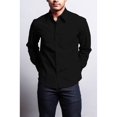 thumbnail image 2 of G-Style USA Men's Regular Fit Long Sleeve Solid Color Dress Shirts - BLACK - 2X-Large - 36-37, 2 of 4
