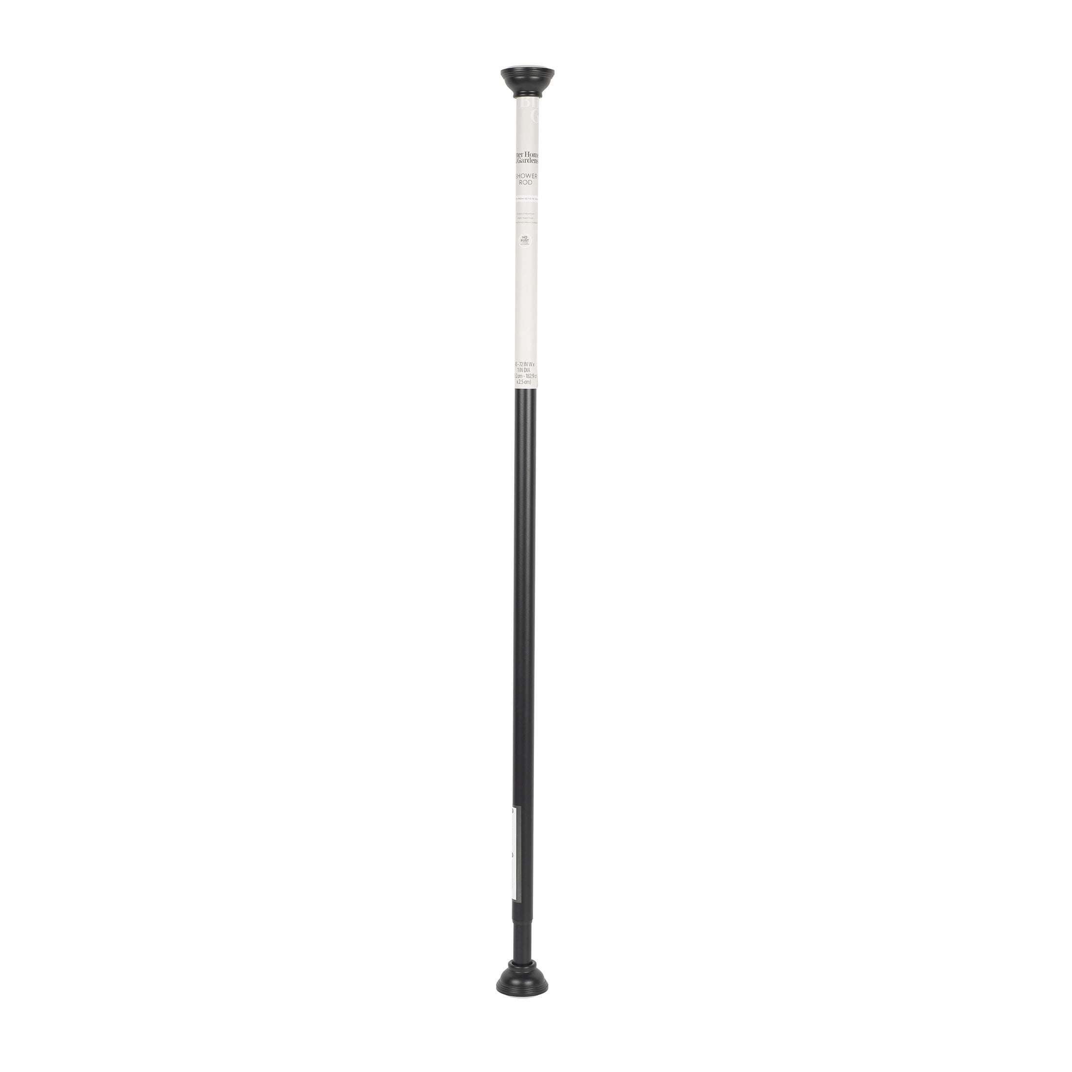 Better Homes & Gardens 43" to 72" Adjustable Tension Rustproof Aluminum Shower Rod, Matte Black