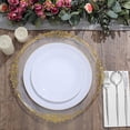thumbnail image 4 of BalsaCircle 10 Round 10" White Glossy Disposable Salad Dinner Plastic Plates Gold Trim Party Events Decorations, 4 of 8