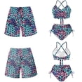 thumbnail image 6 of XYZCANDO Couple Matching Swimwear Men Board Shorts Women Crisscross Back Bikini High Waisted Swimsuit Leopard Hawaiian Beach Outfit for Vacation Honeymoon Pool Party Summer Wear, 6 of 6