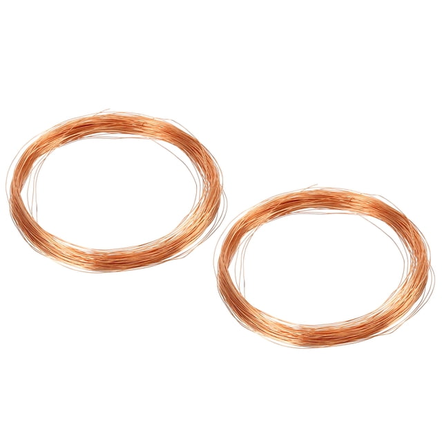 Alambre de Cobre Suave Uxcell, 2Pcs 32Gauge/0.2mm Diámetro 25m/82ft Bobina de Alambre para Manualidades