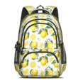 thumbnail image 2 of Lemon and Blossom White Pattern Cute School Backpack Bag with Padded Back and Adjustable Shoulder Straps 16.9 X 12.6 X 5.9 Inches, 2 of 5